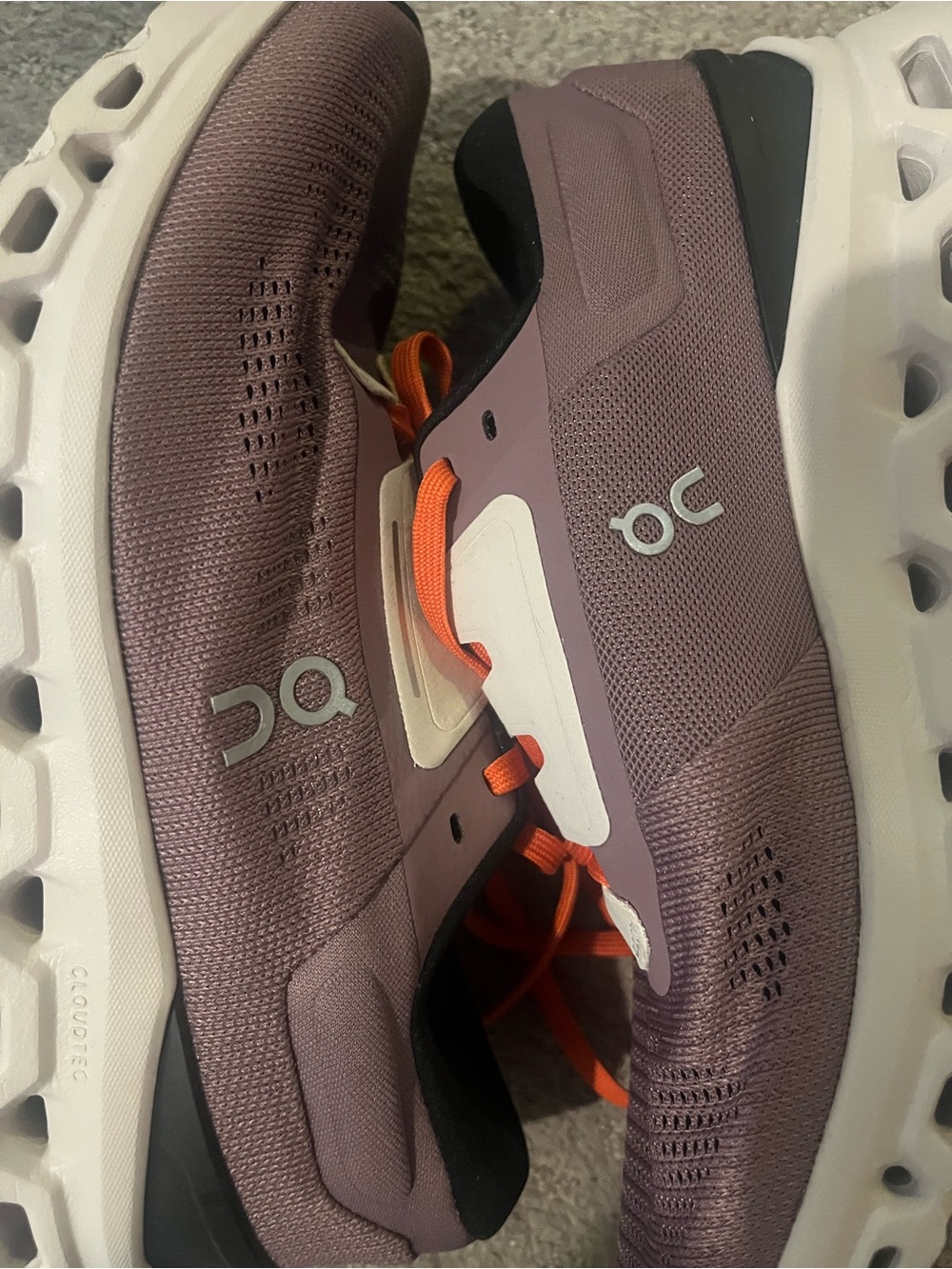On Running Women's Mauve Purple and Orange Lace Cloudrunner Sneakers